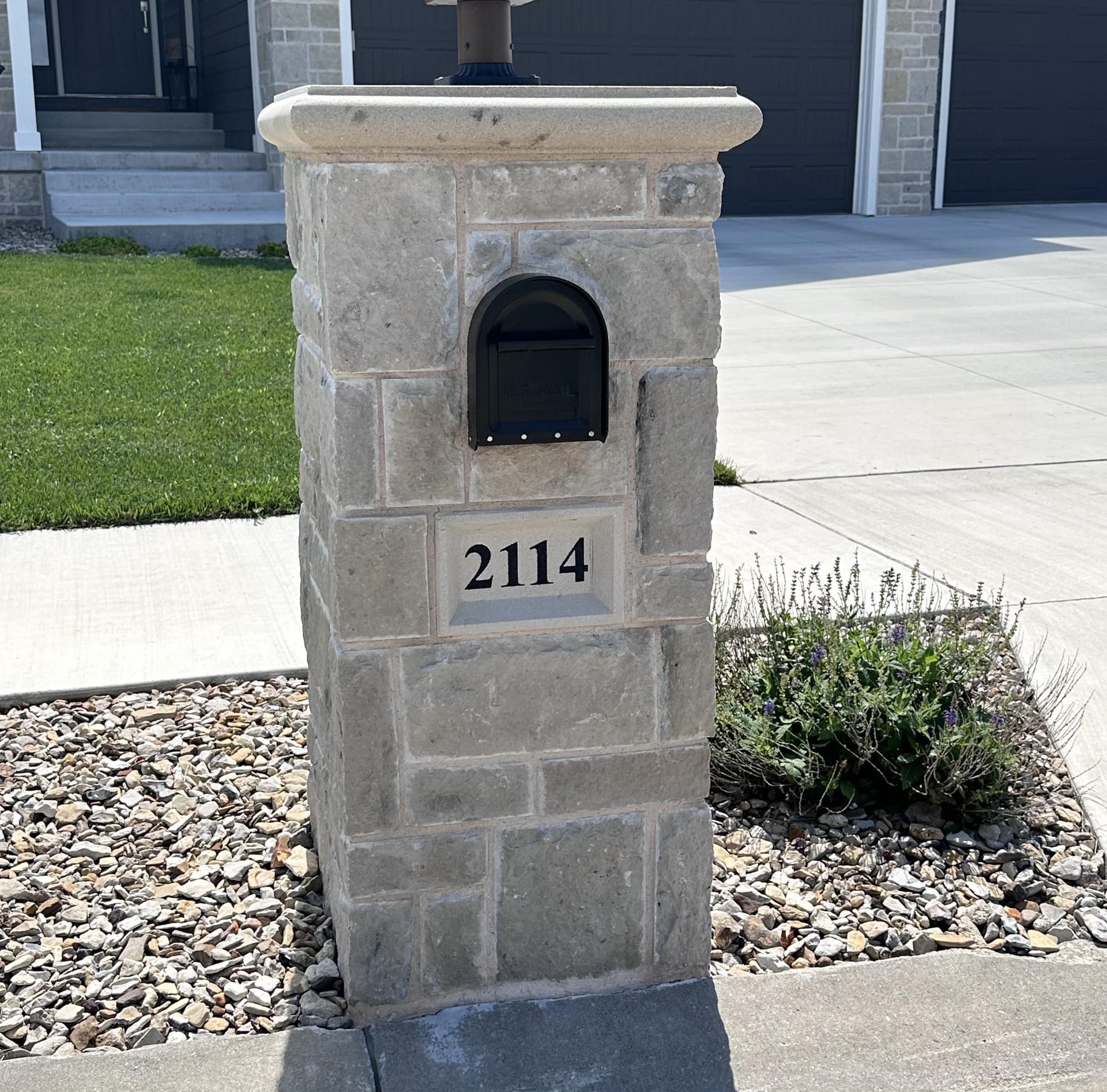 Mailbox made with stone all around it